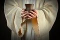 Jesus Hands Holding Wine Cup Royalty Free Stock Photo