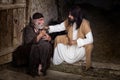 Jesus healing the lame old man Royalty Free Stock Photo