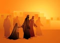 Jesus heals the bleeding woman Royalty Free Stock Photo