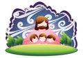 jesus hugging children. Vector illustration decorative design