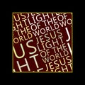 Jesus Light of the World inclined letters in black frame