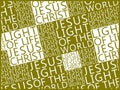 Jesus Light of the World Light of Life irregular inclined white golden squares