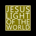 Jesus Light of the World white gold in heavy black frame