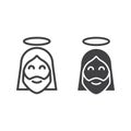 Jesus line and glyph icon, easter and holiday