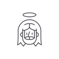 Jesus line icon concept. Jesus vector linear illustration, symbol, sign