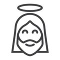 Jesus line icon, easter and holiday, christ sign