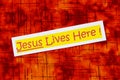 Jesus lives spiritual christian christianity holy faith church home Royalty Free Stock Photo