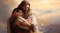 Jesus love Jesus hug disciple