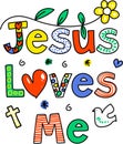 Jesus loves me Doodle Text