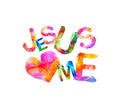 Jesus loves me. Triangular letters