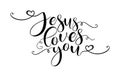 Jesus loves you. Christian, bible, religious phrase, quot. Royalty Free Stock Photo