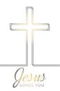 Jesus Loves You Christian Elegant Illustration on White Background