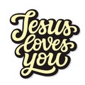 Jesus loves you. Hand lettering Royalty Free Stock Photo