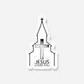 Church Jesus loves you sign sticker icon