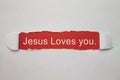 Jesus Loves You text.