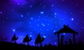 Jesus mary and joseph under the stars Royalty Free Stock Photo