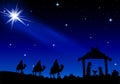 Jesus Mary and Joseph under the stars Royalty Free Stock Photo