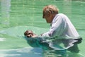 Evangelist water baptism African man Royalty Free Stock Photo