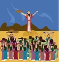 Jesus The Multiplication of the Loaves and Fish Royalty Free Stock Photo