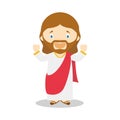 Jesus of Nazareth cartoon character. Vector Illustration.