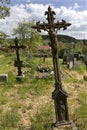 Jesus on the old village Cemetery, Czech Republic Royalty Free Stock Photo