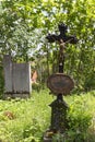 Jesus on the old village Cemetery, Czech Republic Royalty Free Stock Photo