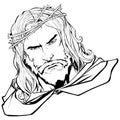 Jesus Portrait 2 Line Art