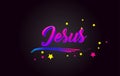 Jesus Purple Handwritten lettering typography. Word for logotype, badge, icon, card, postcard, logo, banner, tag Vector