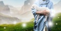 Jesus recovered the lost sheep carrying it in his arms Royalty Free Stock Photo