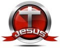 Jesus - Red and Metal Icon Royalty Free Stock Photo