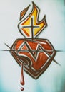 Jesus Sacred Heart illustration Royalty Free Stock Photo