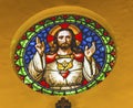 Jesus Sacred Heart Stained Glass Cathedral Punta Arenas Chile Royalty Free Stock Photo