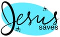 Jesus Saves Clip art in retro style