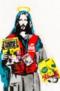 Jesus selling the Big Issue in London