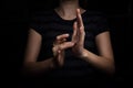 Jesus sign language for the deaf Royalty Free Stock Photo