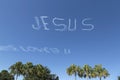 JESUS sign in the sky created by airplane, Orlando