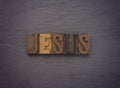 Jesus spelled out in type set