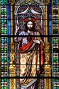 Jesus, stained glass window in Basilica Assumption of the Virgin Mary in Marija Bistrica, Croatia