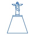 Jesus statue line icon concept. Jesus statue flat vector symbol, sign, outline illustration.