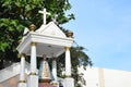 Jesus statue outdoor altar structure at Antipolo Cathedral in Rizal, Philippines