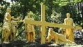 Jesus statue in Puhsarang church. Puhsarang is a church built using stones