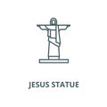 Jesus statue vector line icon, linear concept, outline sign, symbol