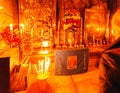 Jesus Tomb inside Church of the Holy Sepulchre, Jerusalem Royalty Free Stock Photo