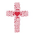 Jesus true love. Cross. Heart. Love. Vector illustration.