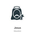 Jesus vector icon on white background. Flat vector jesus icon symbol sign from modern literature collection for mobile concept and Royalty Free Stock Photo