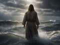 Jesus walks on water and calms the sea