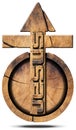 Jesus - Wooden Symbol with Cross Royalty Free Stock Photo