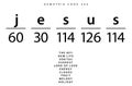 Jesus word code in the English Gematria