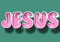 Jesus Word with in green background.