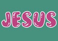 Jesus Word with in green background.